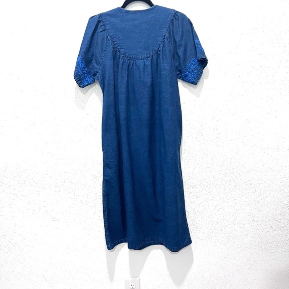 LOUNGEES Blue Dress with embroidered accents Small - Picture 5 of 8